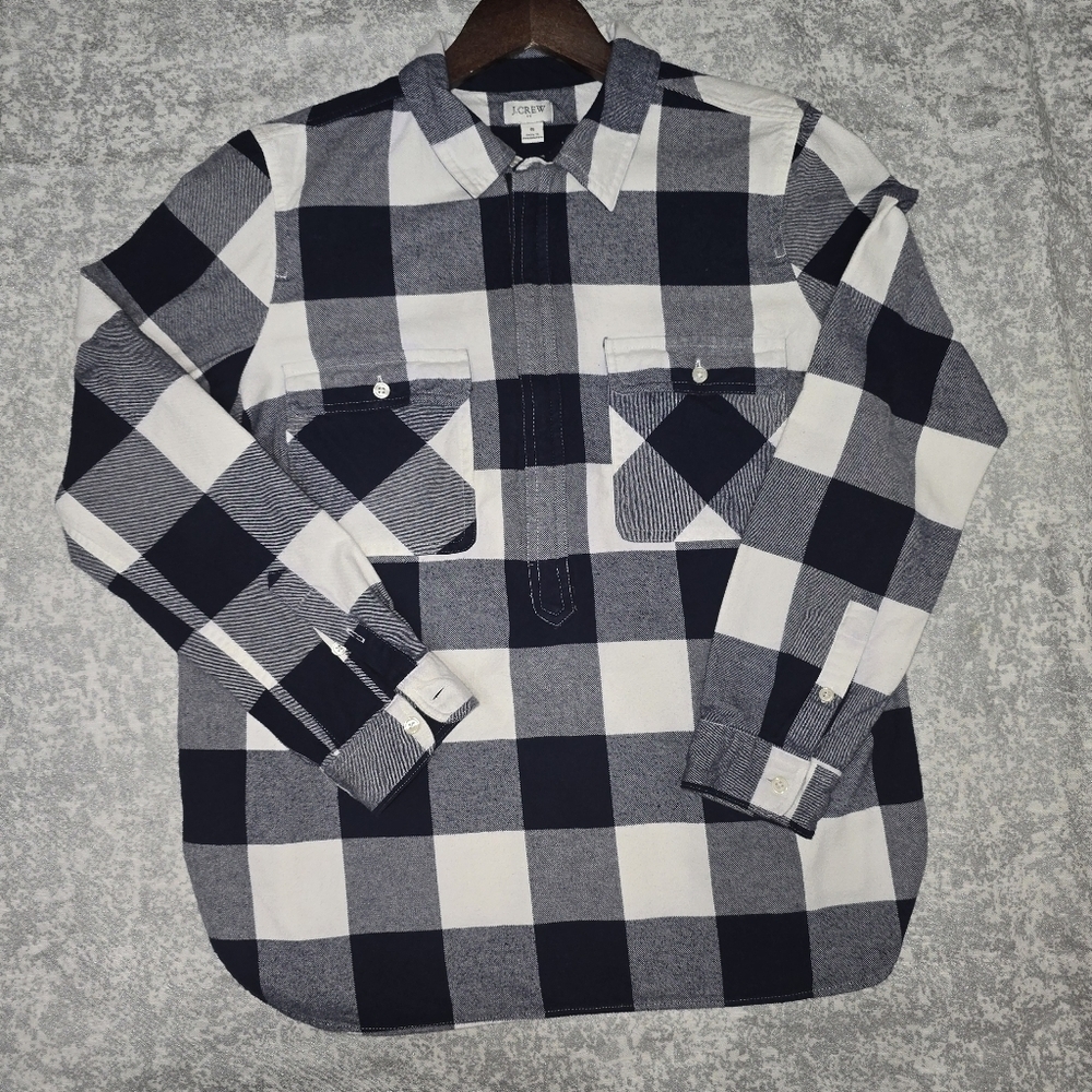 J.Crew Navy and White Checkered Shirt - Picture 8 of 11